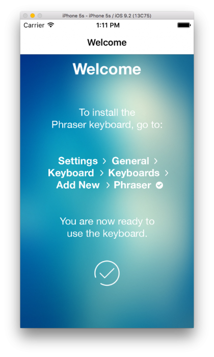 Phraser keyboard extension Phraser keyboard extension